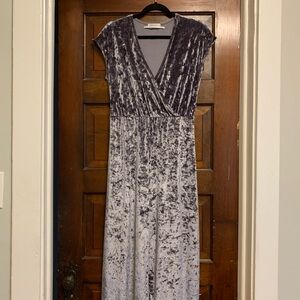 Urban Outfitters Velvet Maxi Dress in Gray